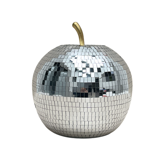 Déco LED pomme disco à piles D16 H17,5cm