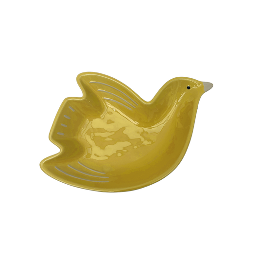Plat cuicui oiseau jaune mm L21,5 P14,9 H4cm