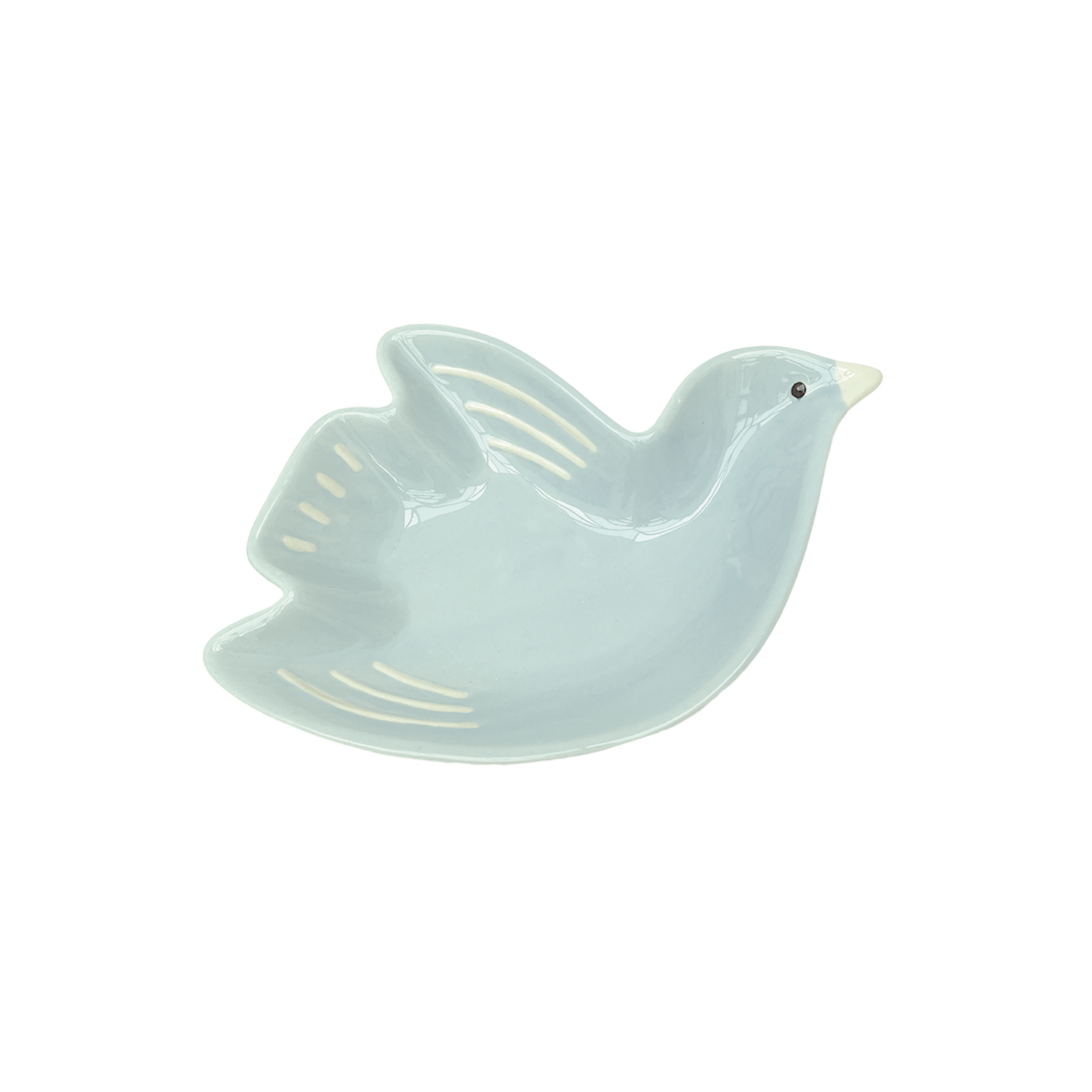 Coupelle cuicui oiseau bleu givré pm L16,2 P11 H3cm
