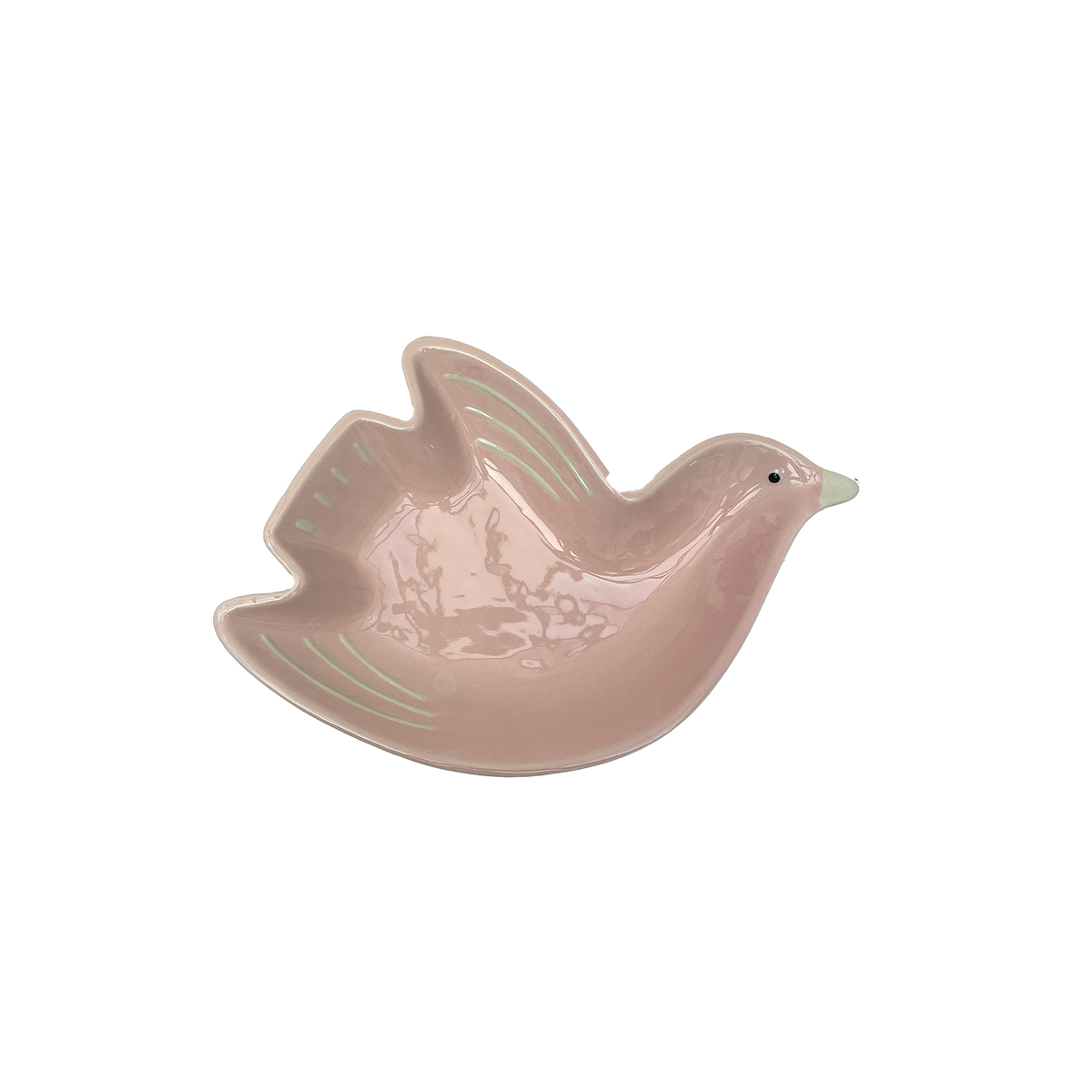 Coupelle cuicui oiseau rose pm L16,2 P11 H3cm