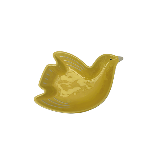 Coupelle cuicui oiseau jaune pm L16,2 P11 H3cm