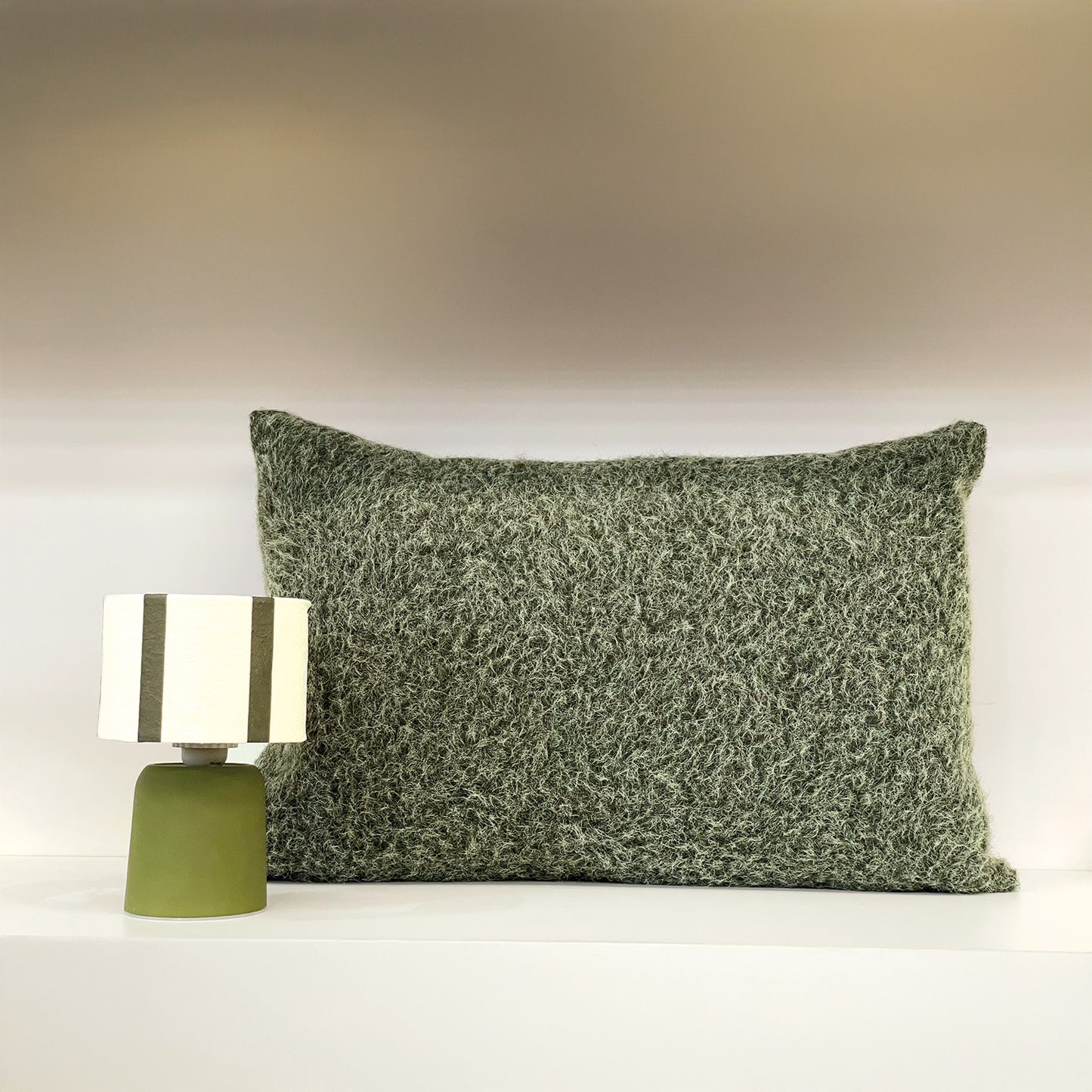 Déco LED rayure kaki à piles D13 H20cm