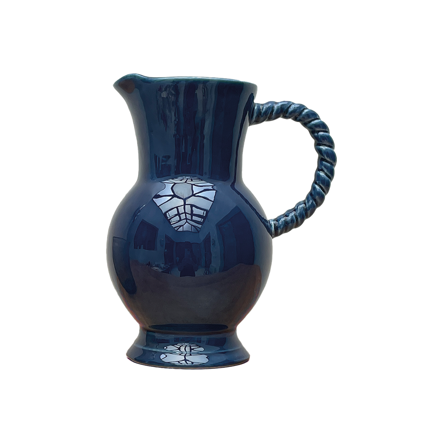 Pichet torsade bleu L17,3 P12,5 H20,5cm