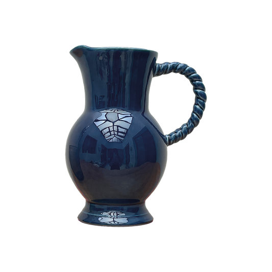 Pichet torsade bleu L17,3 P12,5 H20,5cm