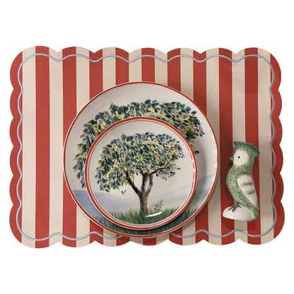 Set de table rectangle Roméo rayure rouge 35x48cm