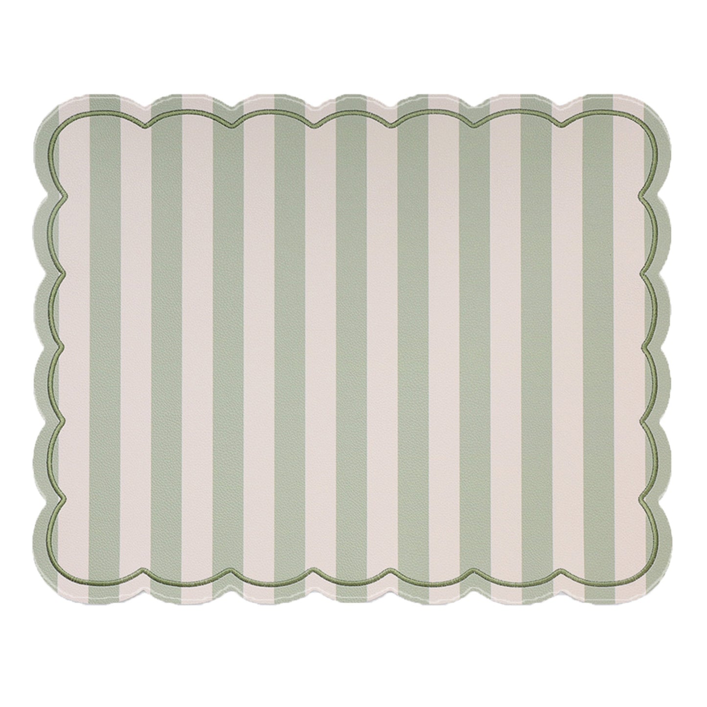 Set de table rectangle Roméo rayure matcha 35x48cm