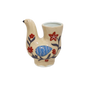 Vase oiseau beige L13,5 P9,2 H16cm