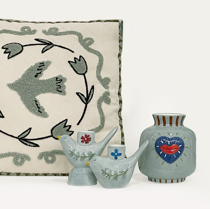 Bougeoir oiseau mm L12 P5 H11cm