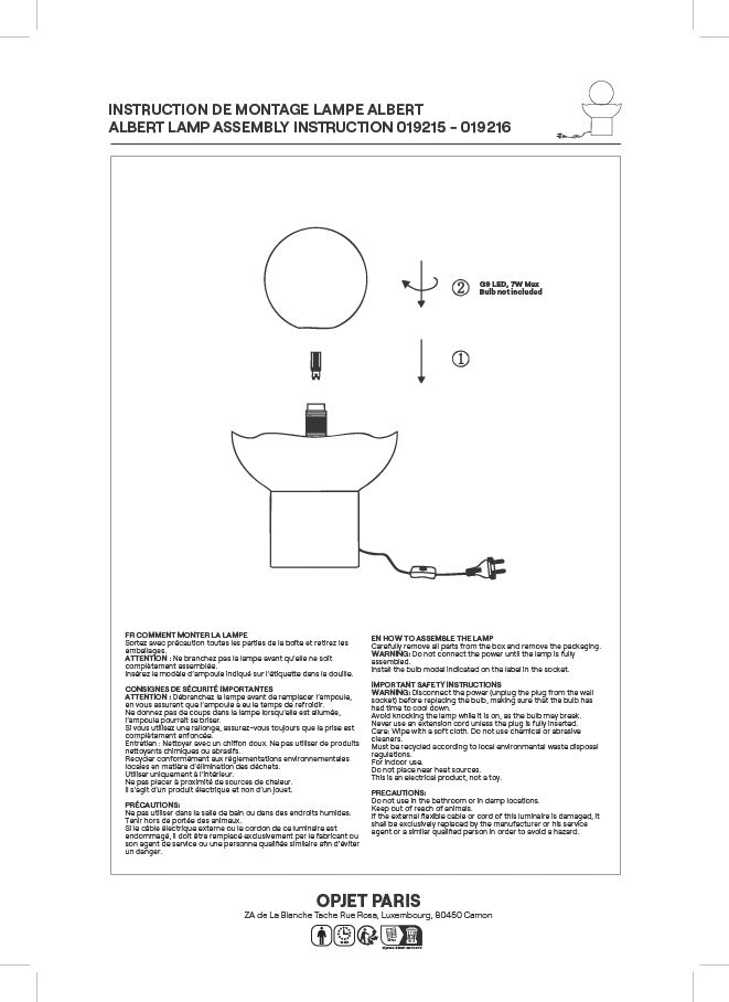 Lampe Albert choco D22,5 H29,5cm