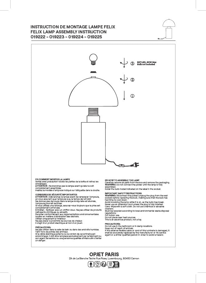 Lampe Felix pm kaki D17,5 H30,5cm