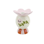 Bougeoir fleur rose L9 P8,5 H11cm