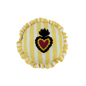 Coussin trattoria cœur jaune D42cm