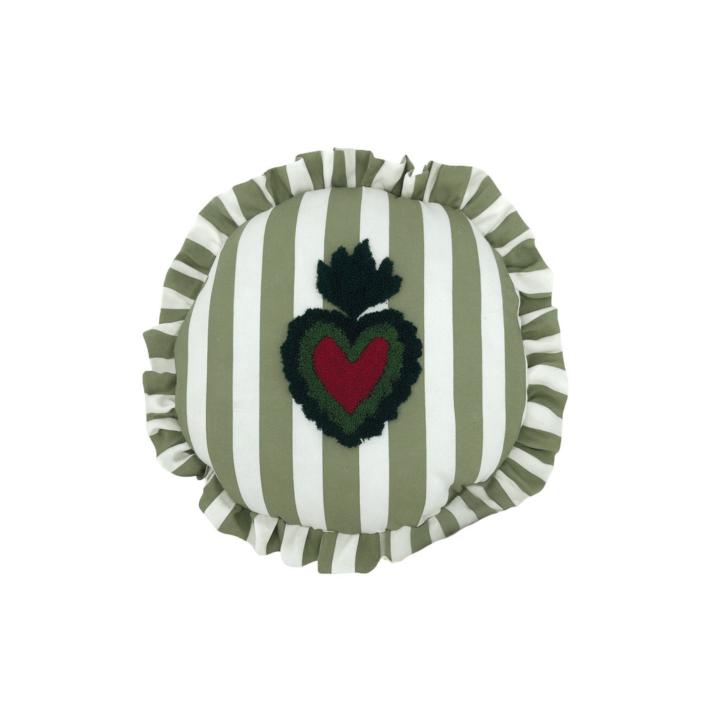 Coussin trattoria cœur kaki D42cm