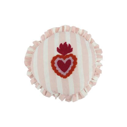 Coussin trattoria cœur rose D42cm
