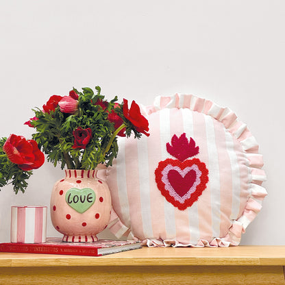 Coussin trattoria cœur rose D42cm
