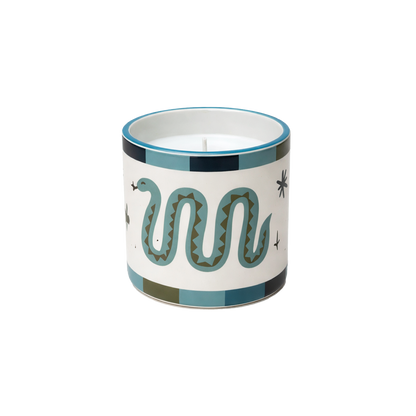 Bougie muse serpent ambre D8 H8cm