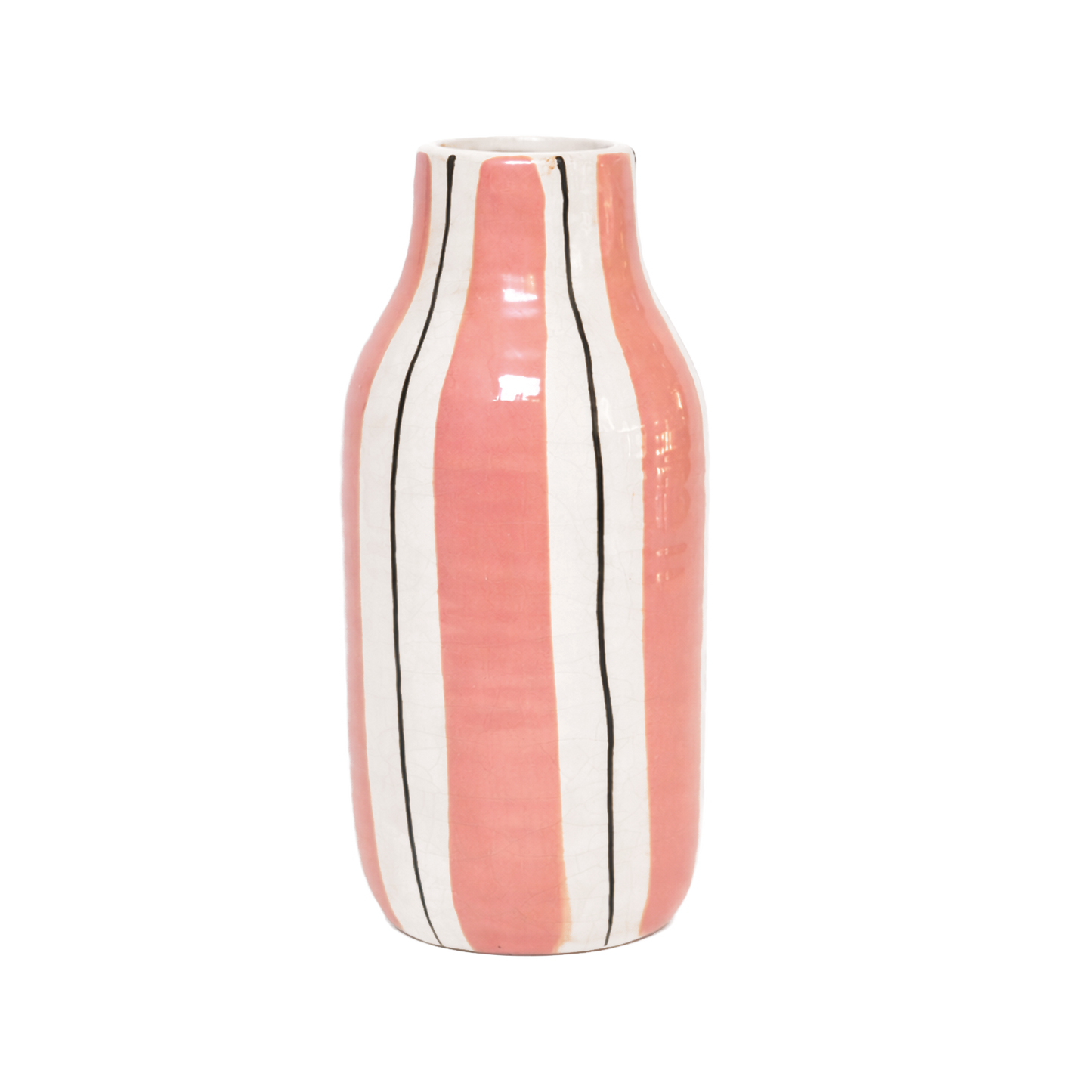 Vase giulia gm rayé rose D10,5 H25,5cm