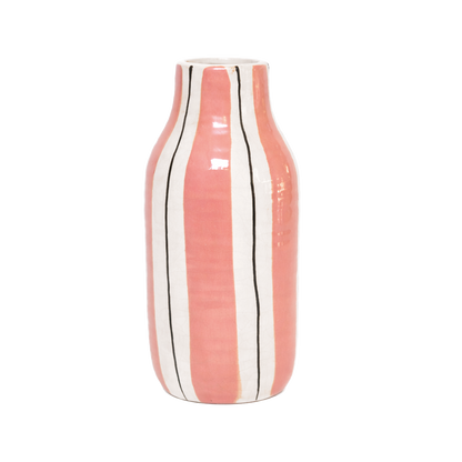 Vase giulia gm rayé rose D10,5 H25,5cm