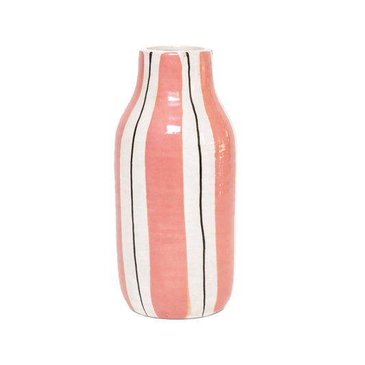Vase giulia gm rayé rose D10,5 H25,5cm