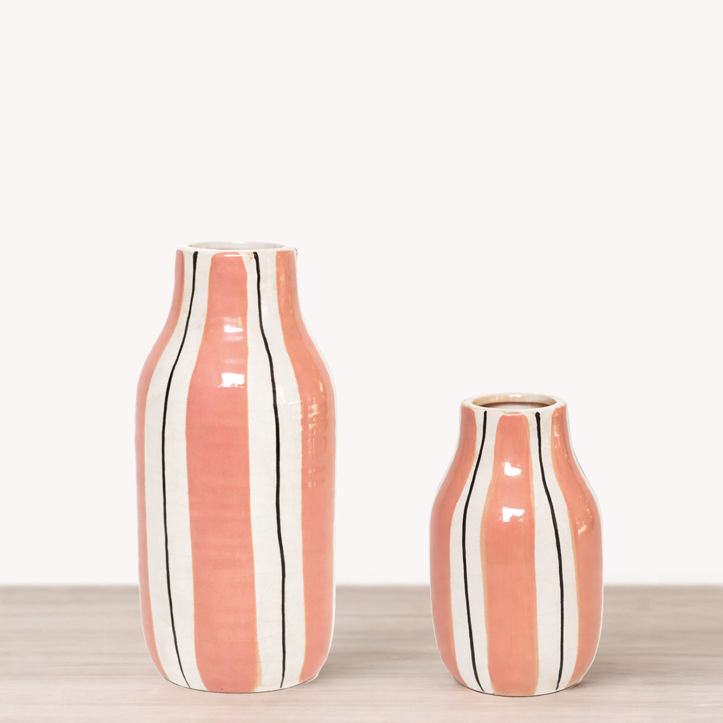 Vase giulia gm rayé rose D10,5 H25,5cm