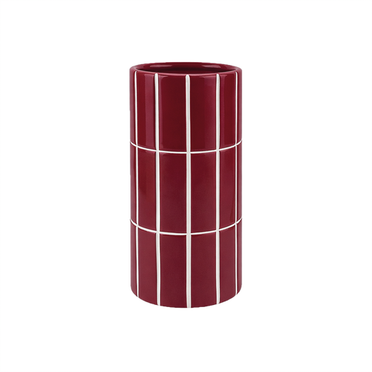Vase carrelage burgundy D10,5 H23cm