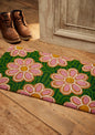 Paillasson en fibre de coco Rose Vert Marguerite