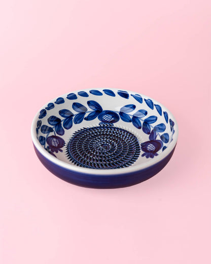 Assiette râpe-ail - Grande, en céramique bleue - Traditionnelle de Nerja