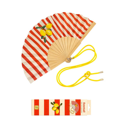 Eventail avec Bandoulière et Boîte Cadeau - Citron