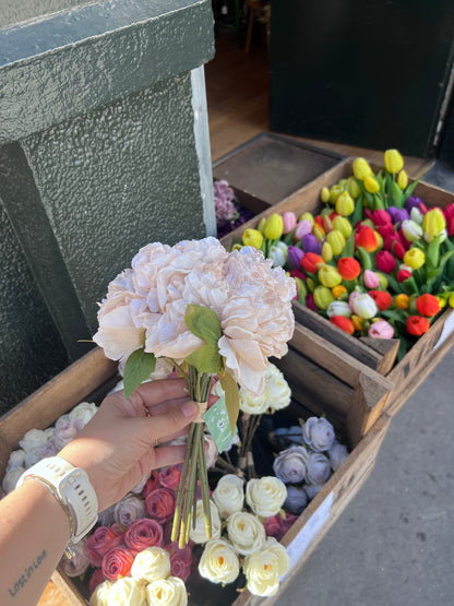 Bouquets pivoine hortensia en tissus