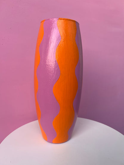 BABIOLA - Vase long orange et violet