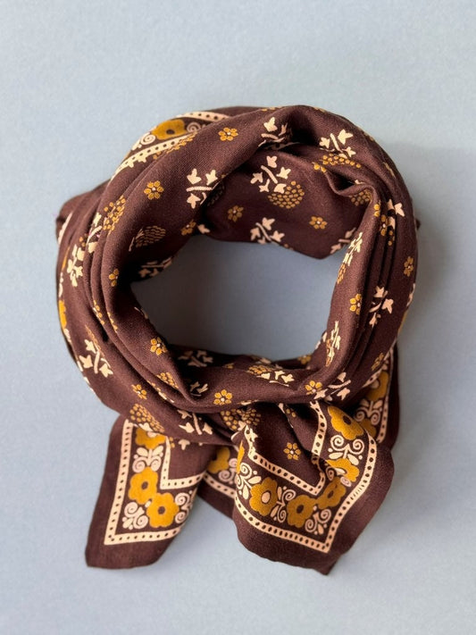 Grand foulard Anastase Chocolat foncé- Byzantine