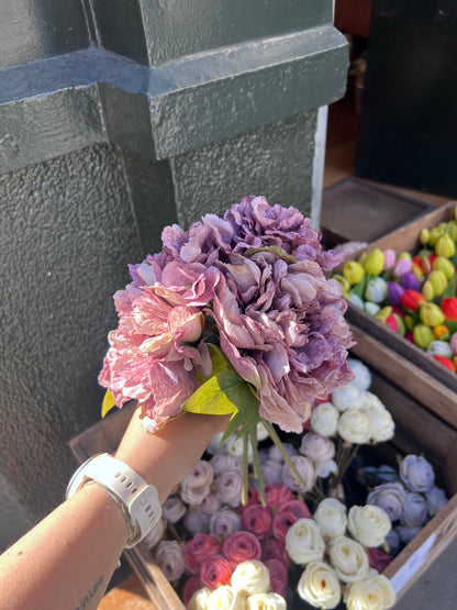 Bouquets pivoine hortensia en tissus