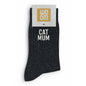 Chaussettes à Paillettes à Message "Cat Mum" - Noir