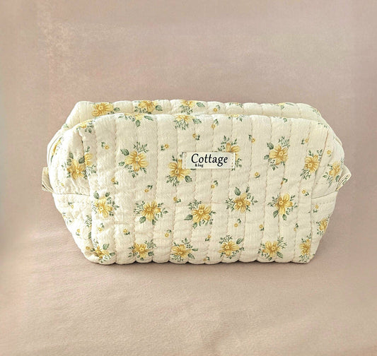 Trousse  de toilette XL 100 % coton  : Espace jaune