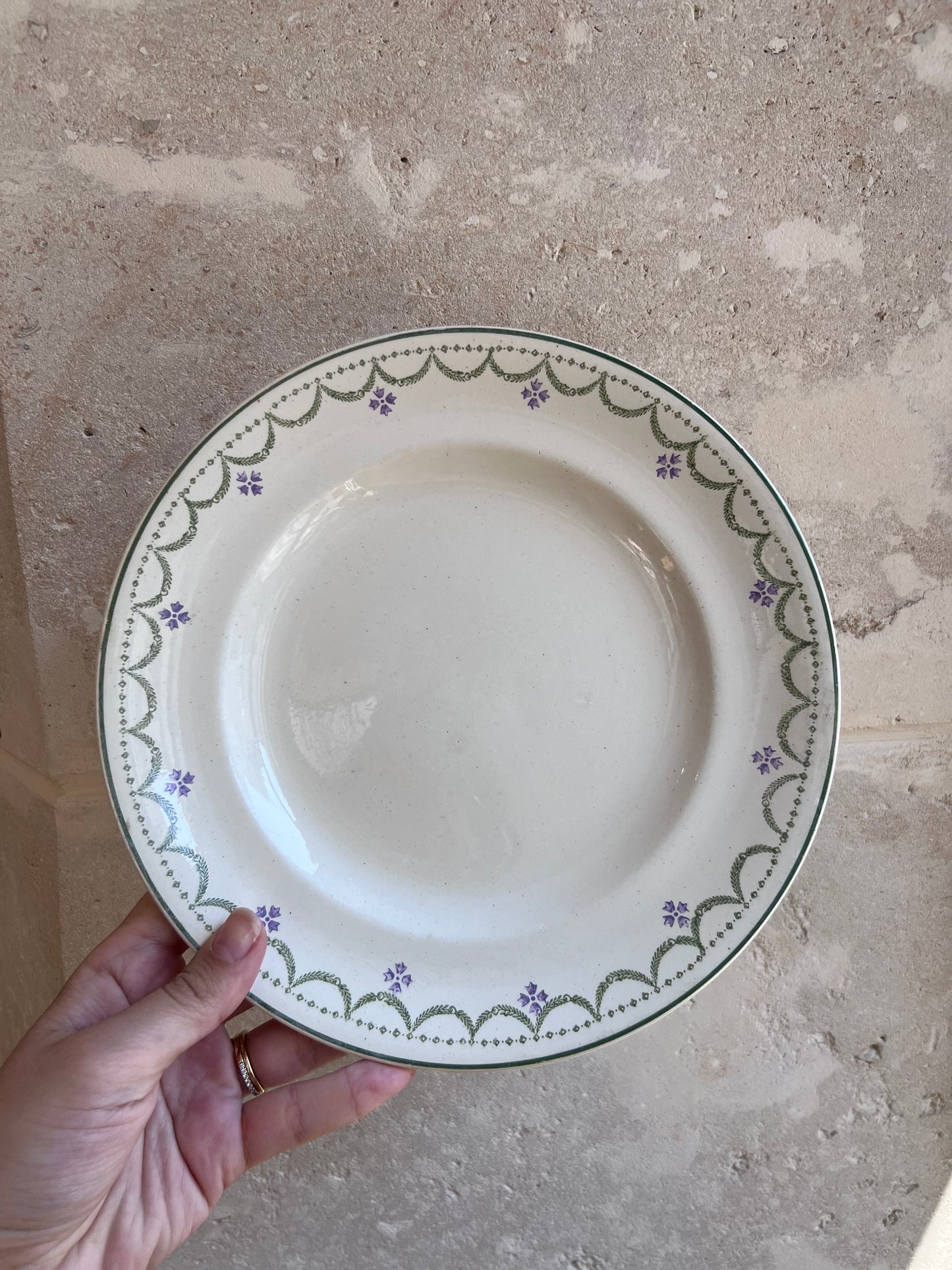 Assiettes vintage Terre de Fer violette