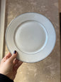 Assiettes plates vintage bordures argent