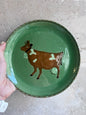 Assiettes vintage dessert - peintes main - vache