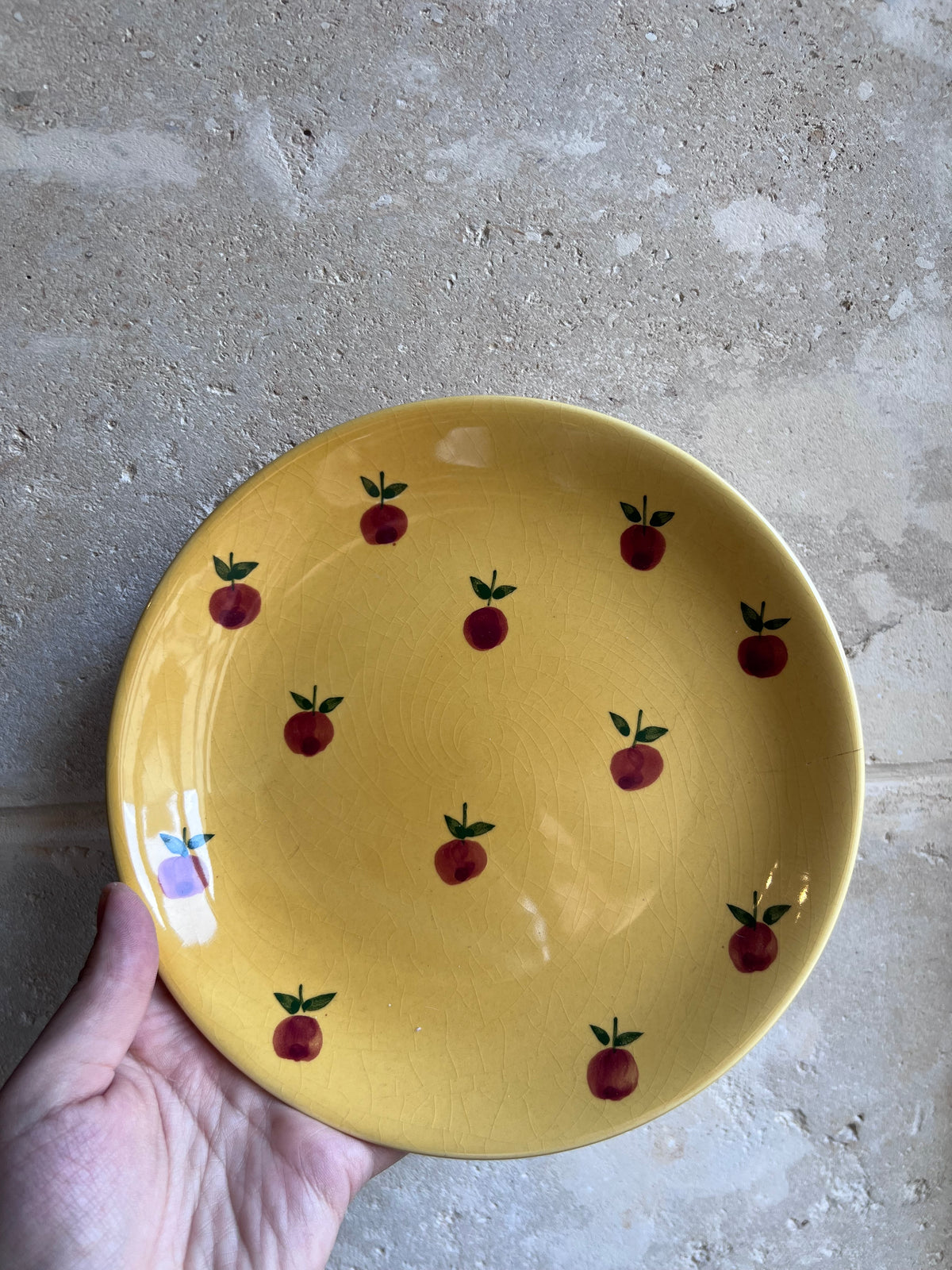 Assiettes dessert vintage pommes