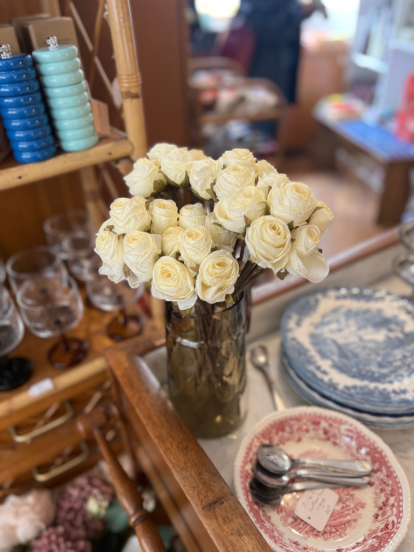 Bouquets de 5 roses en tissus