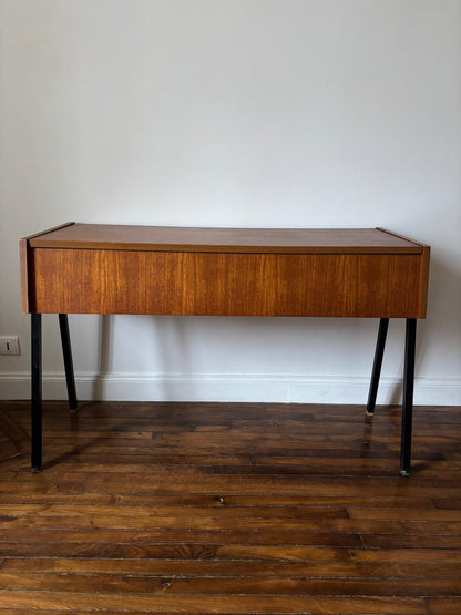 Console vintage en bois et métal