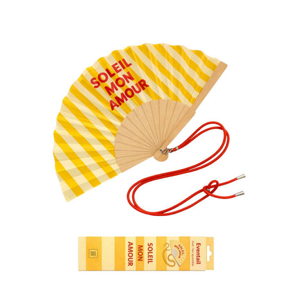 Eventail avec Bandoulière et Boîte Cadeau Soleil Mon Amour