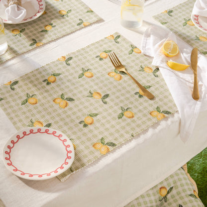 Fruits Citrons Lot de 4 Sets de Table Intérieur/Extérieur Sauge: Sauge / 36 x 46 cm