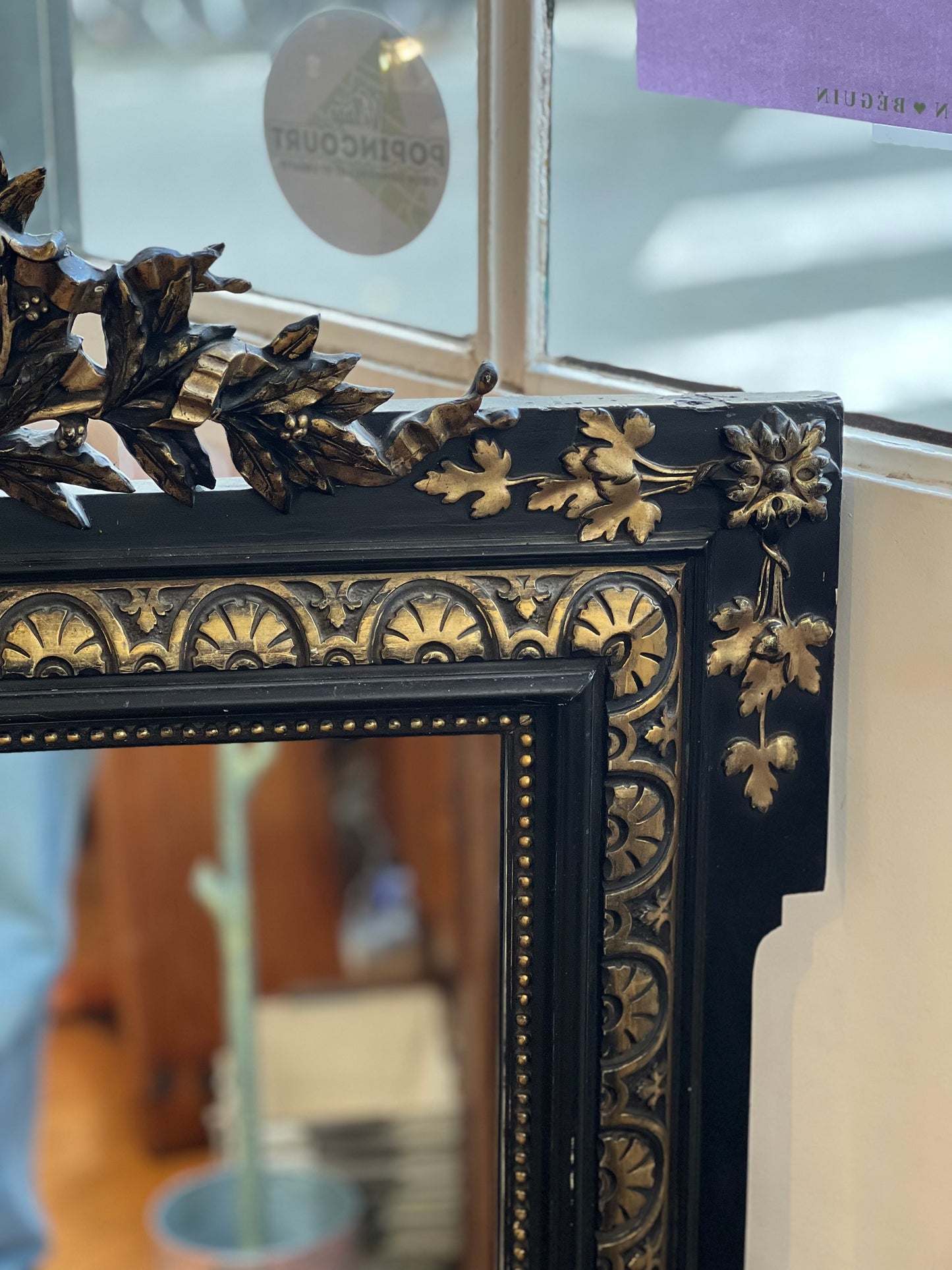 Miroir style Napoléon avec fronton- 84xH124cm