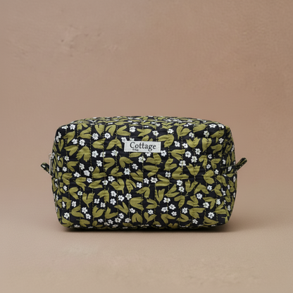 Trousse  de toilette XL 100 % coton  : Patch bleu
