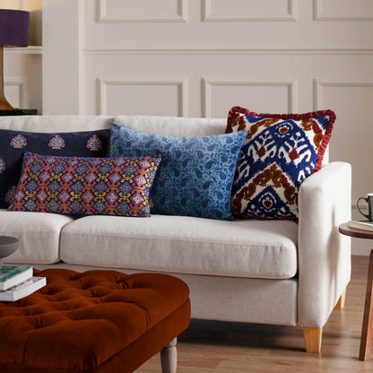 Coussin Henderson en coton brodé Ruby/Gold: Ruby/Or / Garni en polyester / 45 x 45 cm