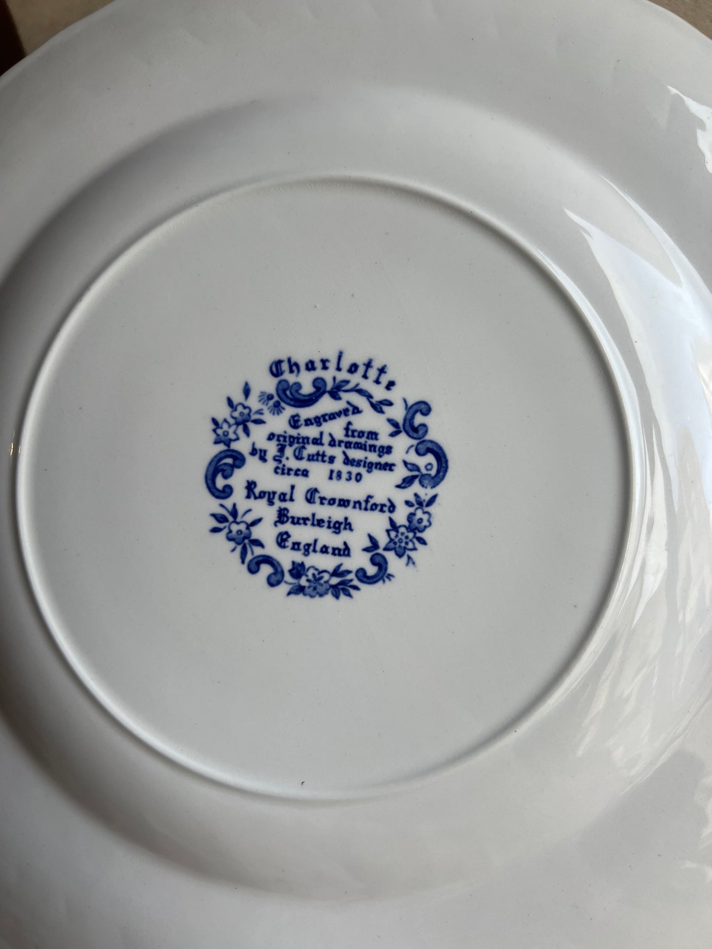 Assiettes plates vintage anglaises - Charlotte