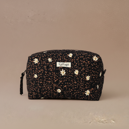 Trousse  de toilette XL 100 % coton  : Champetre bleu