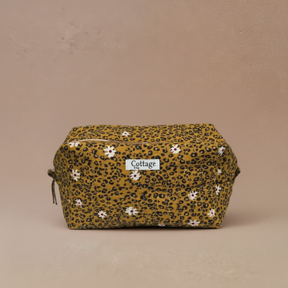 Trousse  de toilette XL 100 % coton  : Tulipe jaune