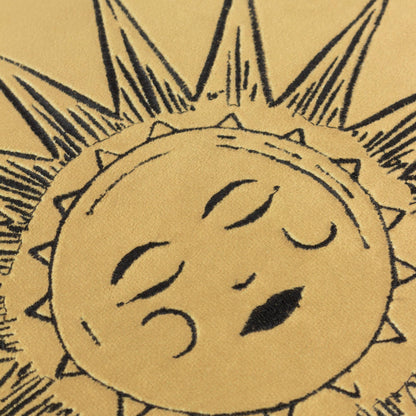 Coussin rond Éthéré Soleil en velours Poussière d’or/Rouille: Poussière d'or/rouille / 40 x 40 cm