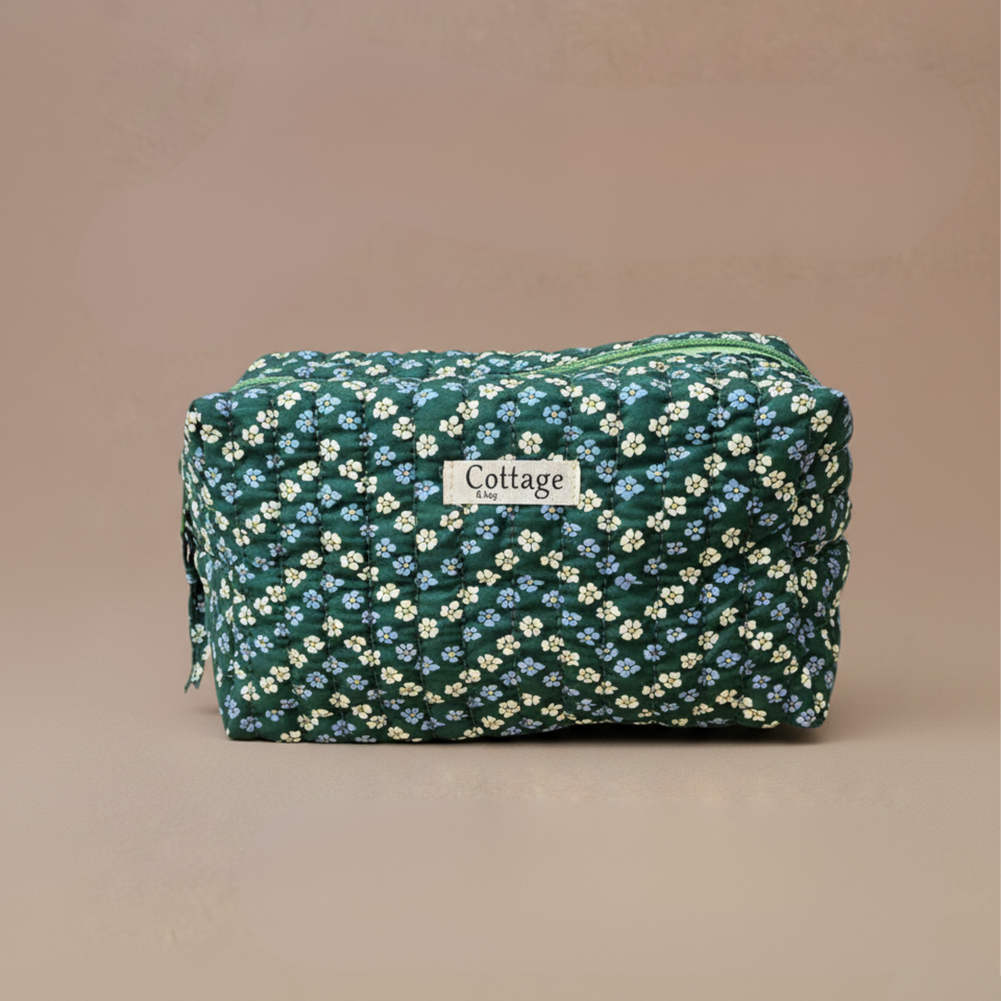 Trousse  de toilette XL 100 % coton  : Patch bleu